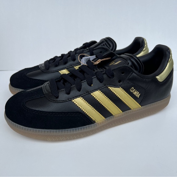 Adidas Samba Messi Black Gold Metallic Size 5Y (Fits Women's 6.5) Sneaker